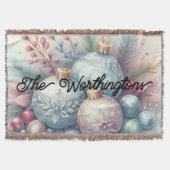 Typografie Weihnachtsbaumschmuck Aquarell Decke (Vorderseite)