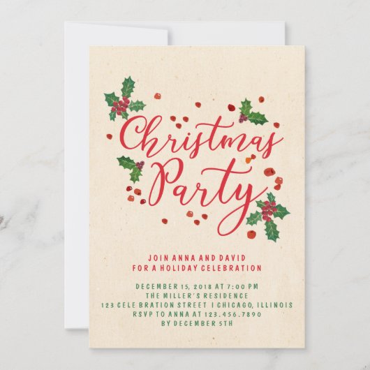 Typografie - Weihnachtsfeier Einladung (Vorderseite)