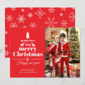 Typografie Weihnachtsfotokarte Feiertagskarte (Vorne/Hinten)