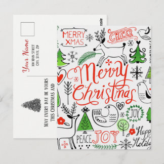Typografie Weihnachtspostkarte Postkarte