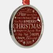 Typografie Weihnachtswörter Silbernes Ornament (Rechts)