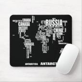 Typografie-Weltkarte Mousepad (Mit Mouse)