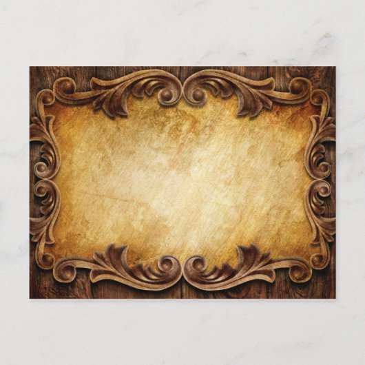 Typografie Western Land Hochzeit Save the Date Ankündigungspostkarte (Rückseite)