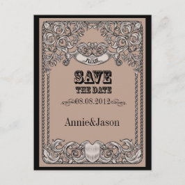 Typografie Western Land Hochzeit Save the Date Ankündigungspostkarte
