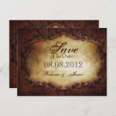 Typografie Western Land Hochzeit Save the Date Ankündigungspostkarte (Vorne/Hinten)