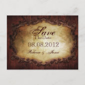 Typografie Western Land Hochzeit Save the Date Ankündigungspostkarte (Vorderseite)