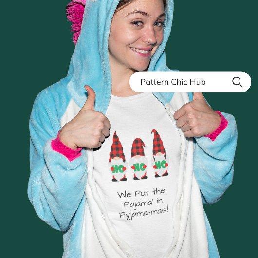 Typografie White Modern Pajama Familie Weihnachten T-Shirt