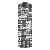 Typografie (Wiederholname) Schwarz Thermosbecher (Vorderseite)