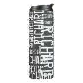 Typografie (Wiederholname) Schwarz Thermosbecher (Nach links gedreht)