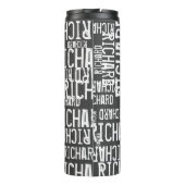 Typografie (Wiederholname) Schwarz Thermosbecher (Rückseite)