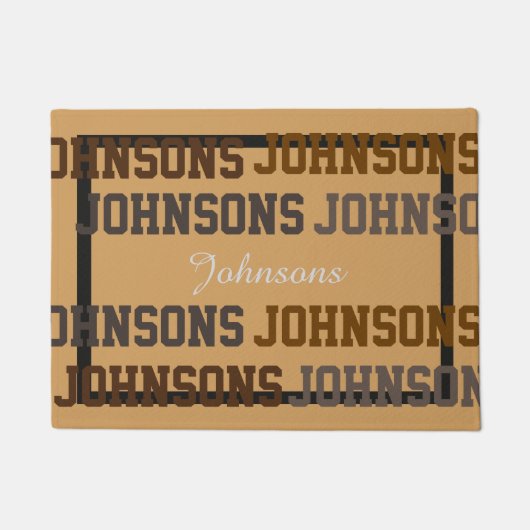 Typografie Wild Nachname Collage Custom Color Fußmatte (Vorderseite)