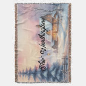 Typografie Winterlandschaft Hütte Wasserfarbe Decke (Vorderseite Vertikal)