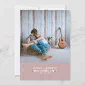 Typografie "Wir sind Verlobt" Foto Engagement Part Einladung (Rückseite)