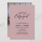 Typografie "Wir sind Verlobt" Foto Engagement Part Einladung (Vorne/Hinten)