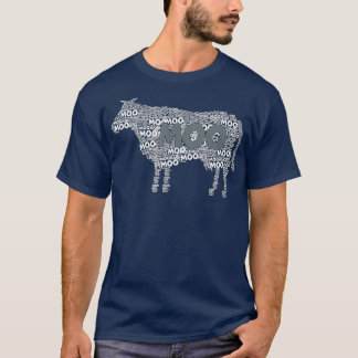 Typografie Word Art Cow Garening Kuh Moo T-Shirt