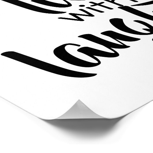 Typografie Wortposter schwarz-weiß Poster (Ecke)