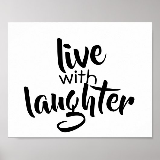 Typografie Wortposter schwarz-weiß Poster (Vorne)