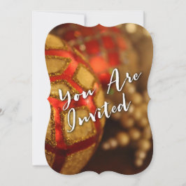 Typografie "You Are Inved" mit Red & Gold Foto Einladung