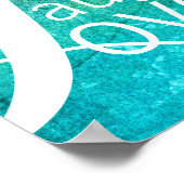 Typografie Zitat Poster live lachen Liebe auf blau (Ecke)