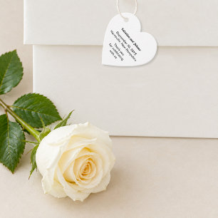 Typografiebasiertes Schwarz-Weiß-Herz-Hochzeit Geschenkanhänger