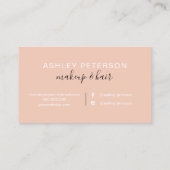 Typografiegelb-Rosa-Glitter des Makes-up eleganter Visitenkarte (Rückseite)
