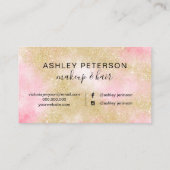 TypografiegoldGlitterrosa des Makes-up elegantes Visitenkarte (Rückseite)