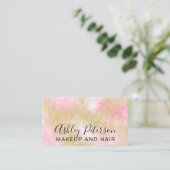 TypografiegoldGlitterrosa des Makes-up elegantes Visitenkarte (Stehend Vorderseite)