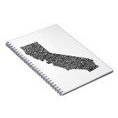 Typografiekarte von Kalifornien Notizblock (Rechte Seite)