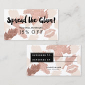 TypografielippenRosen-Goldbürste der Empfehlungskarte (Vorne/Hinten)