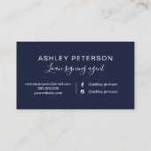 Typografiemarine-Rosen-GoldGlitter des Notars Visitenkarte (Rückseite)