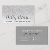 Typografiemarmor-Silber-Glitter des Notars Visitenkarte (Vorne/Hinten)