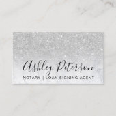 Typografiemarmor-Silber-Glitter des Notars Visitenkarte (Vorderseite)