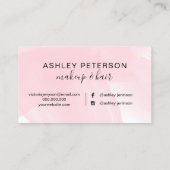 Typografierosa-Rosen-GoldGlitter des Makes-up Visitenkarte (Rückseite)