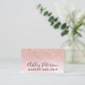 Typografierosa-Rosen-GoldGlitter des Makes-up Visitenkarte (Stehend Vorderseite)