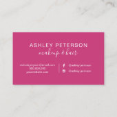 Typografierosa-Rosen-GoldGlitter des Makes-up Visitenkarte (Rückseite)