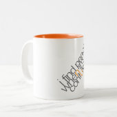 Typografieschalenentwurf Zweifarbige Tasse (Vorderseite Links)