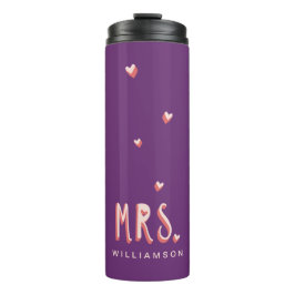 Typografin Lila & Pink Trendy Girly Hearts Thermosbecher