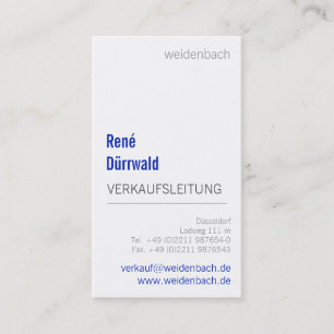 Typografisch Schwarz-weiß blau Visitenkarte
