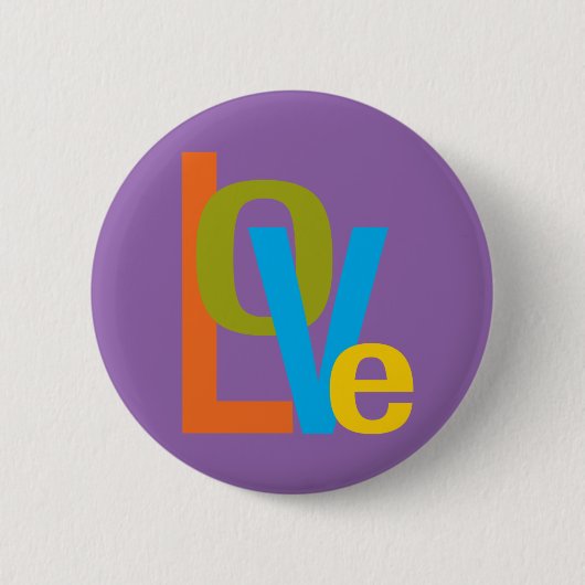 Typografische 60erart der Liebe Button (Vorderseite)