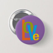 Typografische 60erart der Liebe Button (Vorne & Hinten)