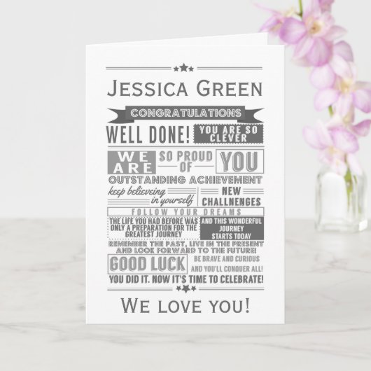 typografische Abschluss Uni grad Karte (Orchidee)