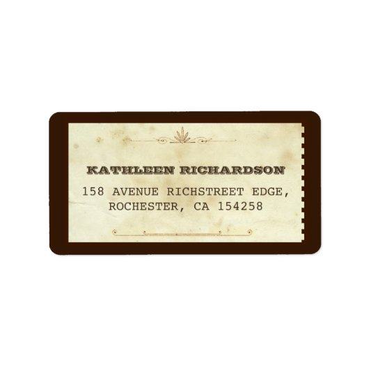 typografische alte Adressetiketten (Vorne)
