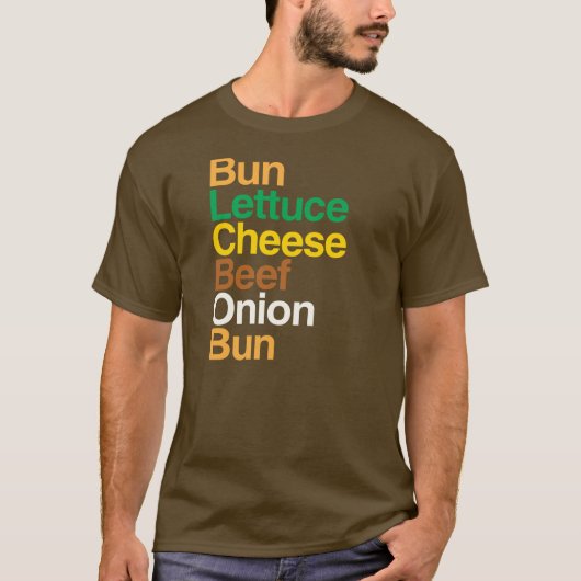 Typografische Anatomie von Cheeseburger T - Shirt (Vorderseite)