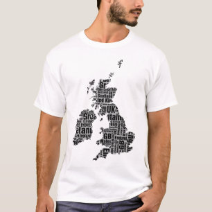 Typografische Britische Inseln. T-Shirt
