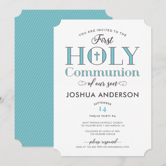Typografische Erste Heilige Kommune Einladung (Vorne/Hinten)