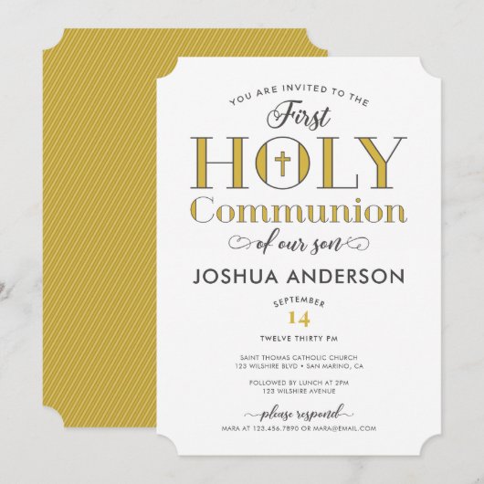 Typografische Erste Heilige Kommune Einladung (Vorne/Hinten)