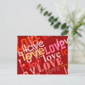typografische Gestaltung der Liebe Postkarte (Stehend Vorderseite)