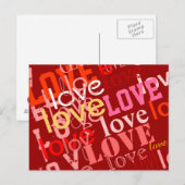 typografische Gestaltung der Liebe Postkarte (Vorne/Hinten)