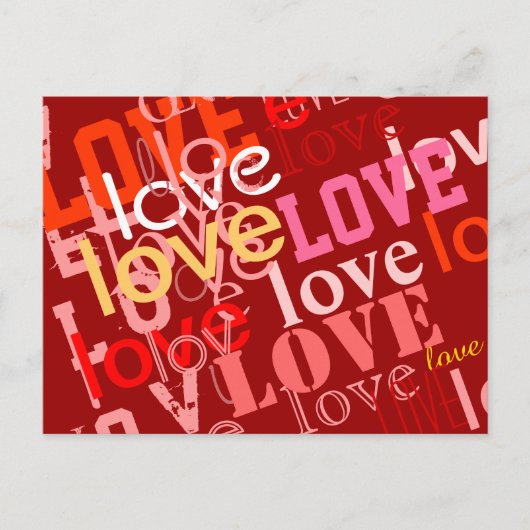 typografische Gestaltung der Liebe Postkarte (Vorderseite)