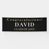 Typografische Glückwünsche Name Black Graduate Banner (Horizontal)